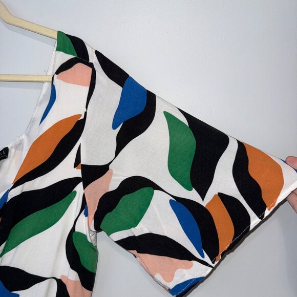 Eloquii Multicolor Abstract Leaf Print Maxi Dress Size 18W - Picture 6 of 8